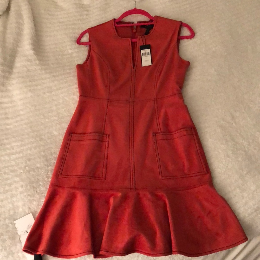 Cutest BCBG Suede Ruffle Dress - Brand New!
